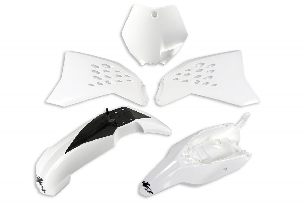 Plastic Kit white for Ktm SX 65 (2012-15) - REPLICA PLASTICS - KTKIT525-047 - Ufo Plast