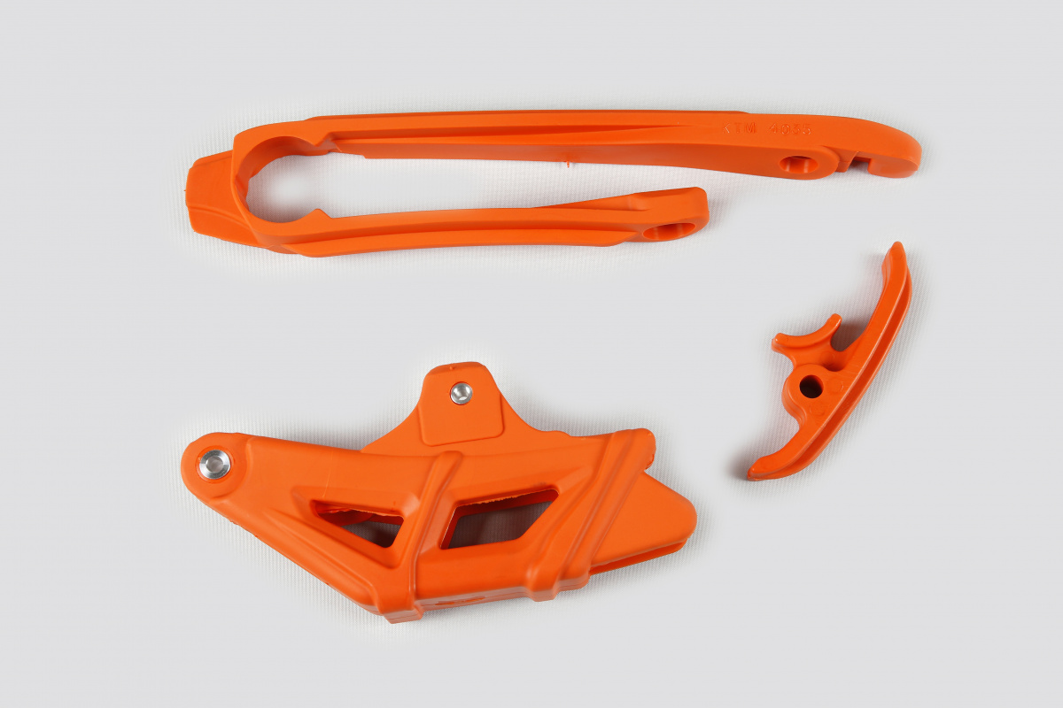 Chain Guide + Swingarm Chain Slider orange for Ktm EXC 125/XC W125 - EXC 200 - EXC 250/XC W250 - EXC 300/XC W300 - EXC-F 350....