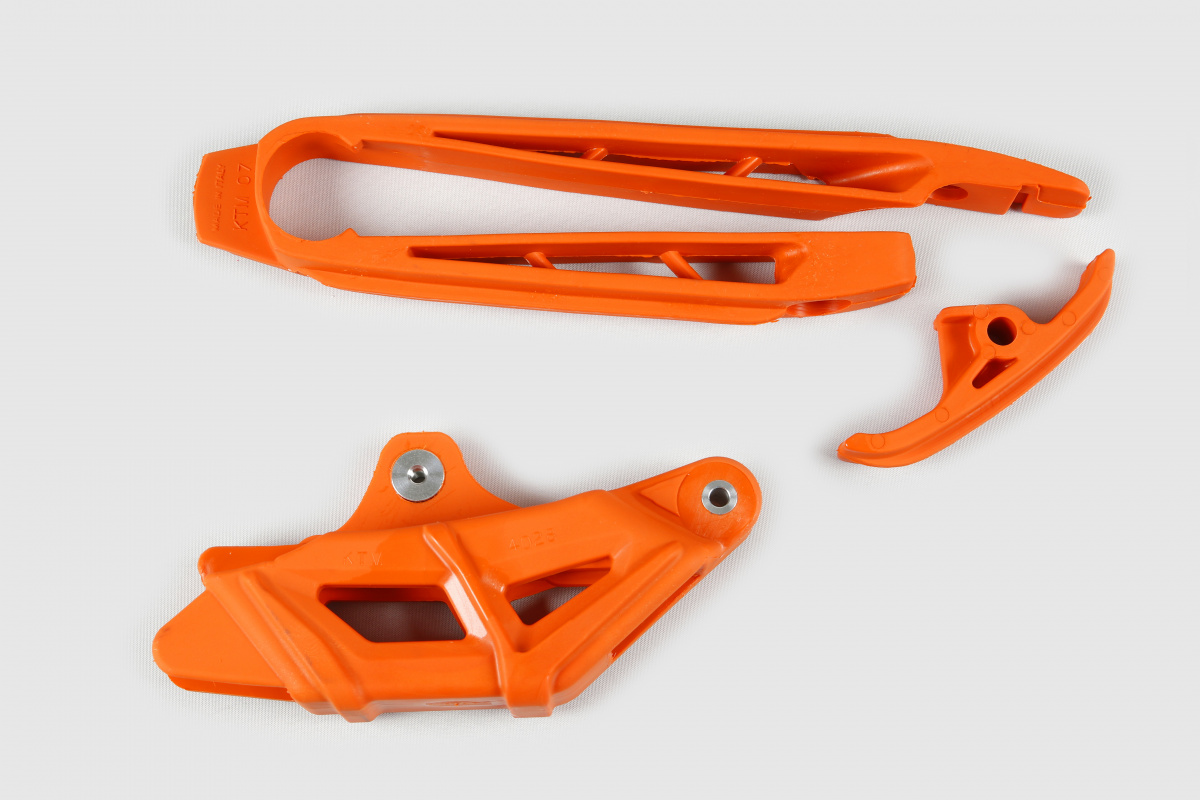 Chain Guide + Swingarm Chain Slider orange for Ktm EXC 125/XC W125 - EXC 200 - EXC 250/XC W250 - EXC 300/XC W300 - EXC-F 350....