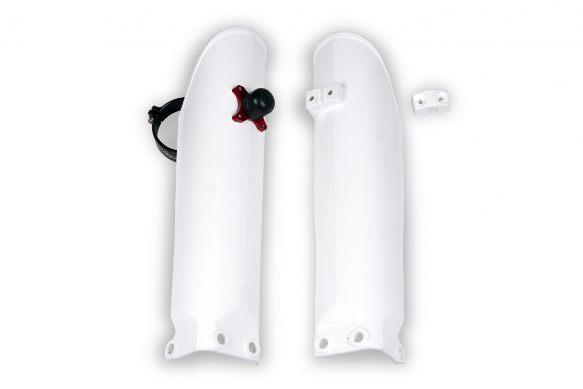 Fork slider protectors + quick starter - white 20-21 - Ktm - REPLICA PLASTICS - KT03090-042 - UFO Plast