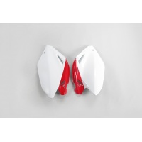 Side panels - white-red - Honda - REPLICA PLASTICS - HO03635-W - UFO Plast