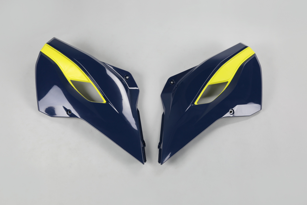 Radiator covers - blue-yellow - Husqvarna - REPLICA PLASTICS - HU03353-087 - UFO Plast