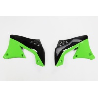 Radiator covers / Black-green - oem 10-11 - Kawasaki - REPLICA PLASTICS - KA04713-999 - UFO Plast