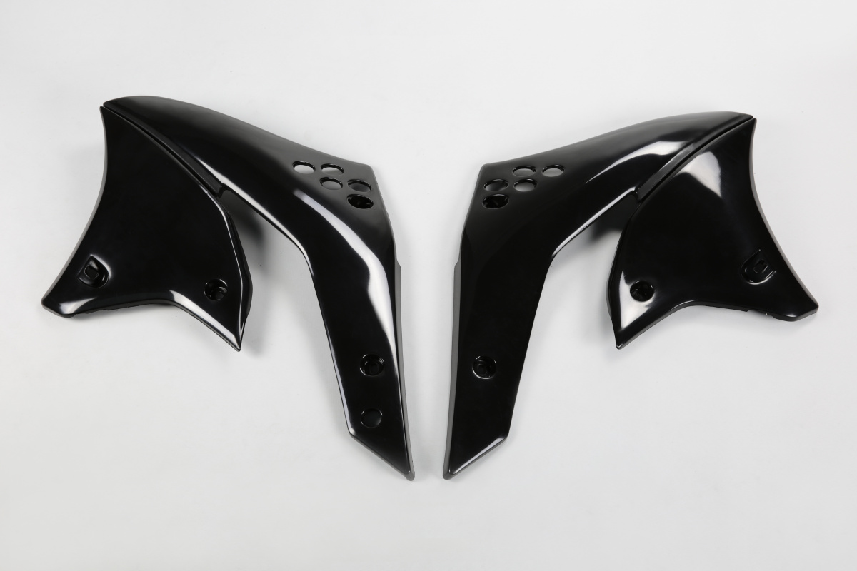 Radiator covers - black - Kawasaki - REPLICA PLASTICS - KA03767-001 - UFO Plast