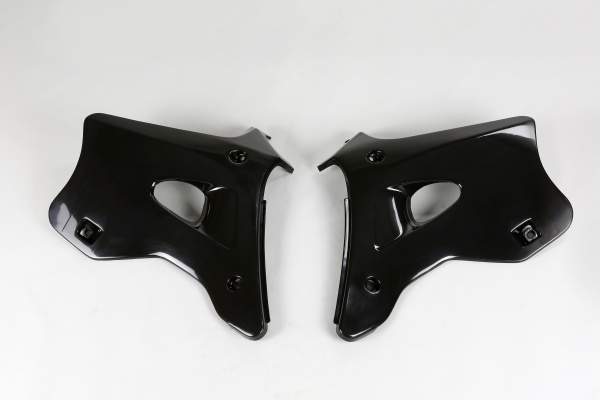 Radiator covers - black - Kawasaki - REPLICA PLASTICS - KA02768-001 - UFO Plast