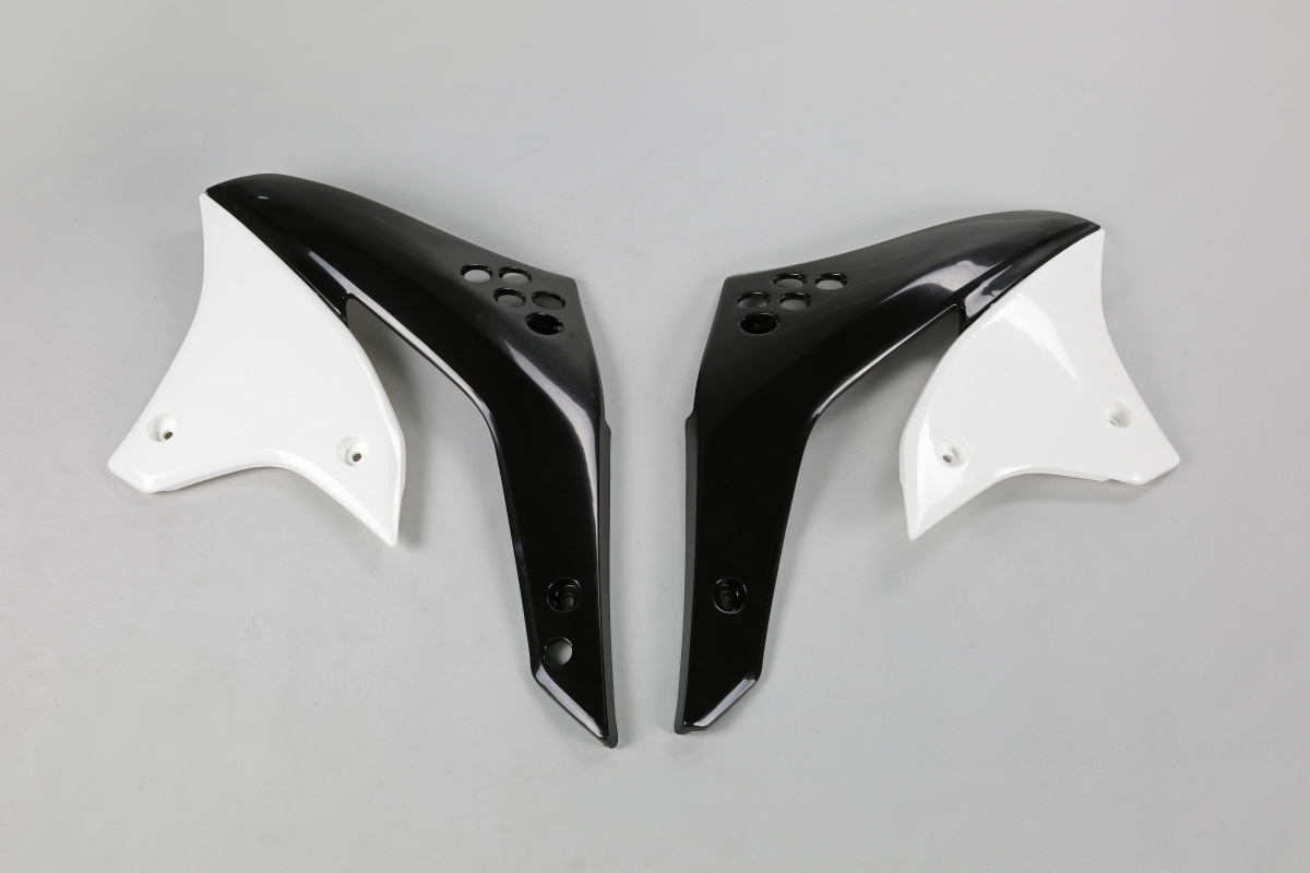 Radiator covers / Black-white - white 047 - Kawasaki - REPLICA PLASTICS - KA03770-047 - UFO Plast