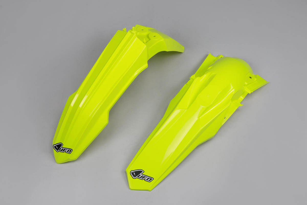 Fenders Kit neon yellow for Suzuki RMZ 250 (2019-25) - RMZ 450 (2018-25) - REPLICA PLASTICS - SUFK418-DFLU - Ufo Plast