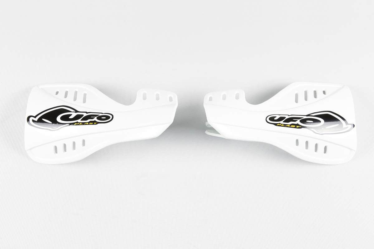 Handguards white for Suzuki RM 125 (2005-25) - RM 250 (2005-25) - REPLICA PLASTICS - SU03913-041 - Ufo Plast