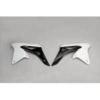 Radiator covers - white-black - Suzuki - REPLICA PLASTICS - SU04928-041 - UFO Plast