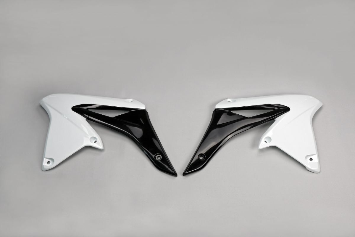 Radiator covers - white-black - Suzuki - REPLICA PLASTICS - SU04928-041 - UFO Plast