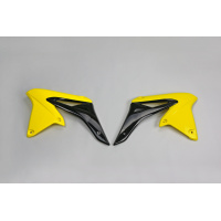 Radiator Covers yellow-black for Suzuki RMZ 250 (2010-18) - REPLICA PLASTICS - SU04928-102 - Ufo Plast