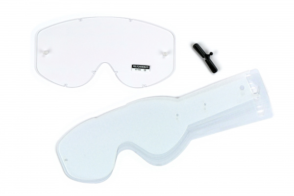 Clear lenses with 10 straps for motocross Bullet glasses - Goggles - LE02185 - UFO Plast