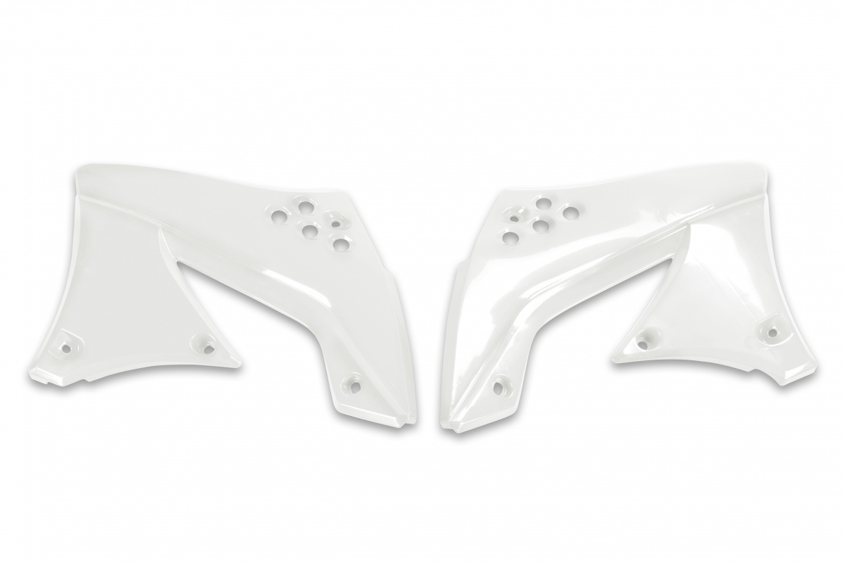 Radiator Covers white for Kawasaki KXF 450 (2009-11) - REPLICA PLASTICS - KA03799-047 - Ufo Plast