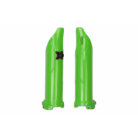 Fork slider protectors + quick starter - neon green - Kawasaki - REPLICA PLASTICS - KA04757-AFLU - UFO Plast