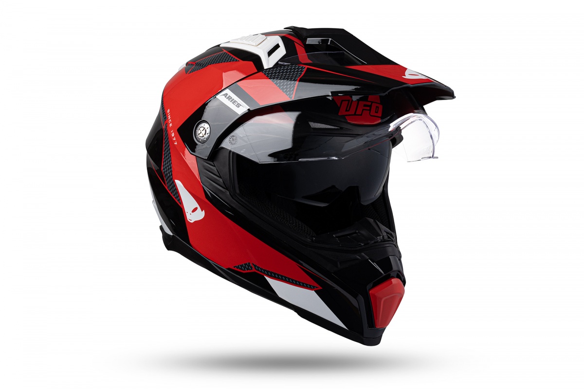 Motocross enduro helmet Aries black and red - PROTECTION - HE163 - UFO Plast