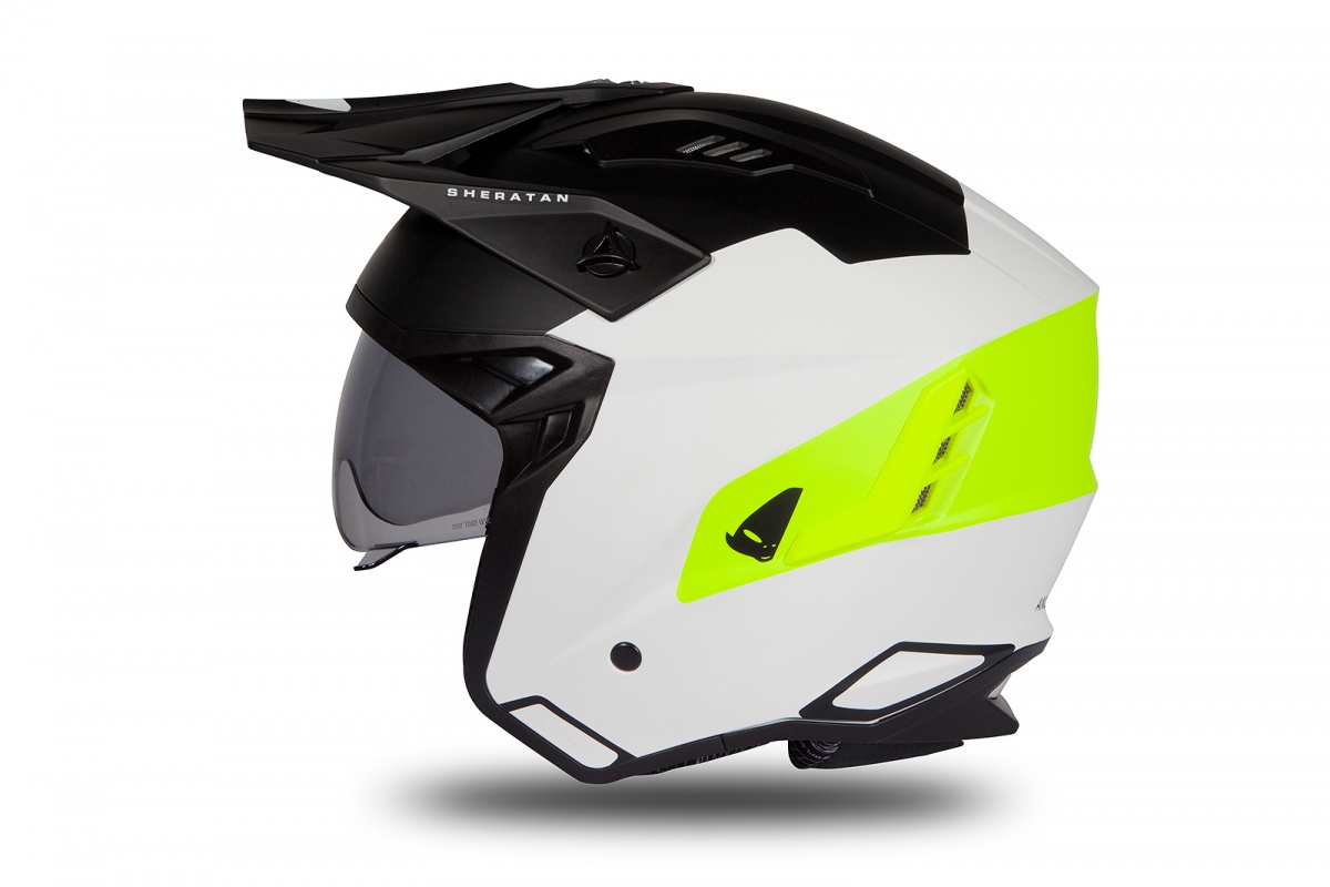 Jet helmet Sheratan white, black and neon yellow matt - Helmets - HE186 - Ufo Plast