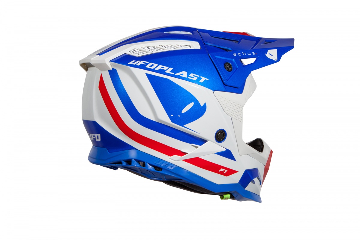 Motocross helmet Echus blue, white and red glossy - NEW PRODUCTS - HE168 - UFO Plast