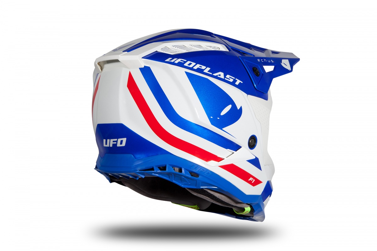 Motocross helmet Echus blue, white and red glossy - NEW PRODUCTS - HE168 - UFO Plast
