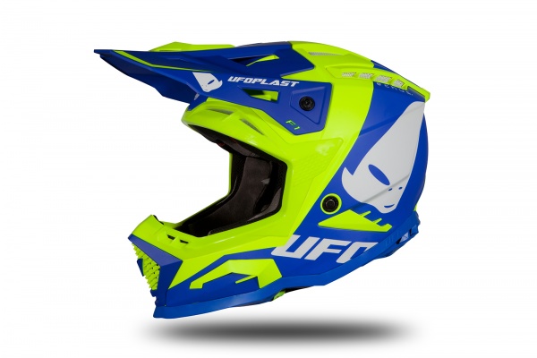 Motocross helmet Echus blue and neon yellow matt - NEW PRODUCTS - HE169 - UFO Plast