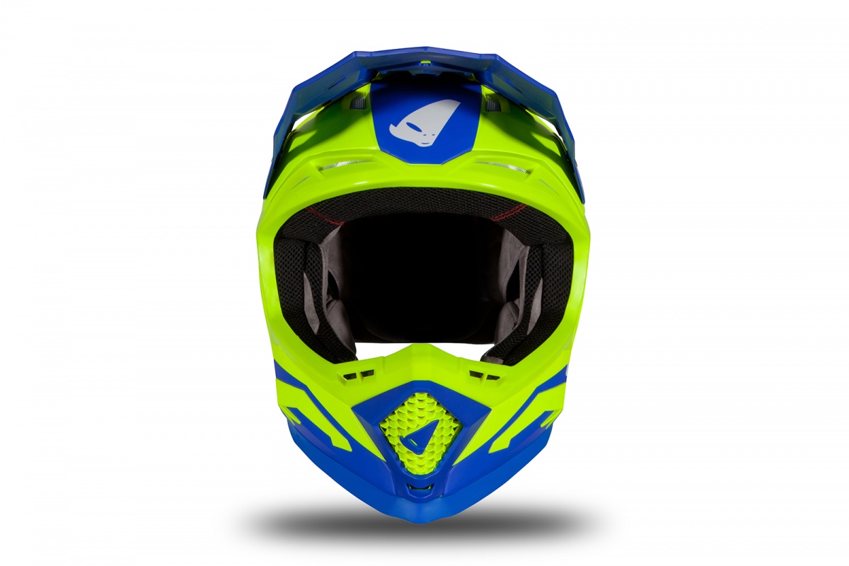 Motocross helmet Echus blue and neon yellow matt - Home - HE169 - Ufo Plast