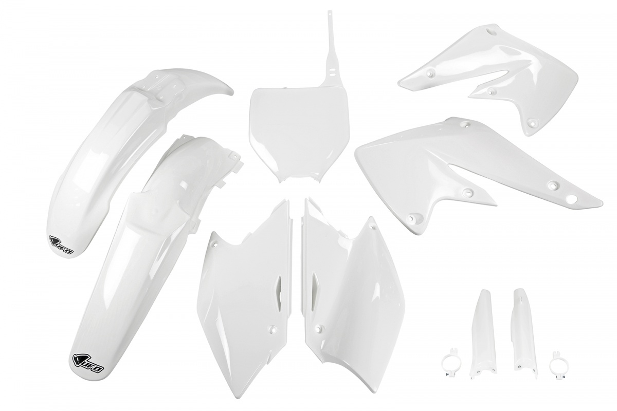 Full Plastic Kit white for Kawasaki KXF 250 (2004-05) - REPLICA PLASTICS - KAKIT203F-047 - Ufo Plast