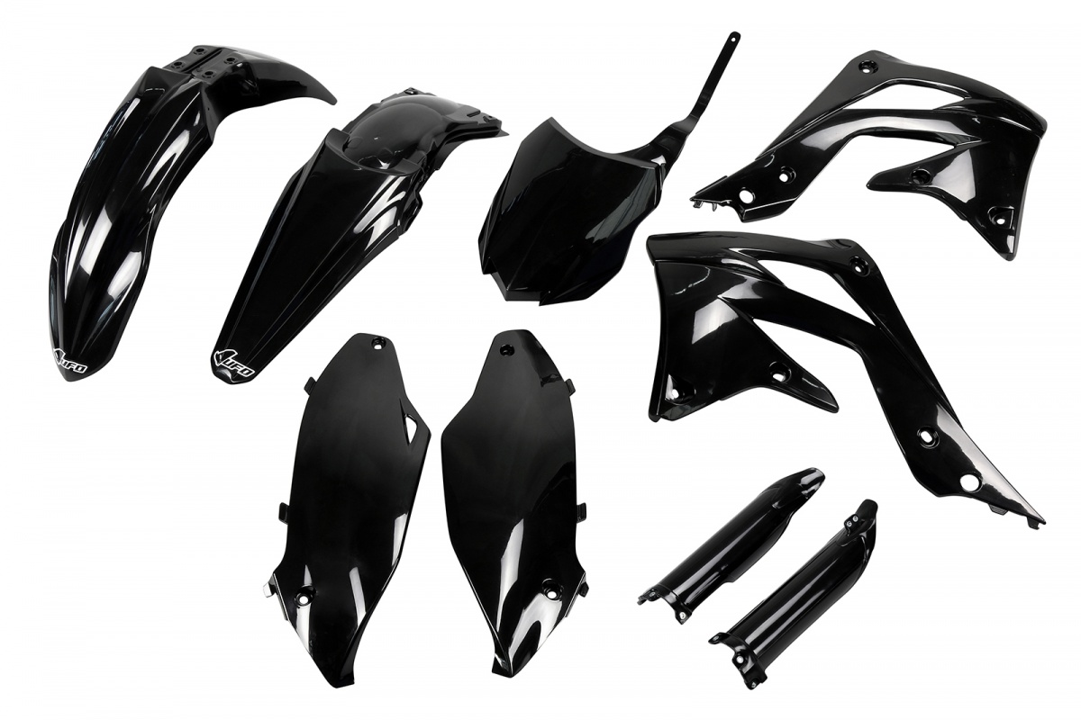 Full Plastic Kit black for Kawasaki KXF 450 (2013-15) - REPLICA PLASTICS - KAKIT220F-001 - Ufo Plast