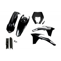 Full Plastic Kit black for Ktm EXC 125/XC W125 - EXC 200 - EXC 250/XC W250 - EXC-F 250/XCF W250 - EXC 300/XC W300 - EXC-F 35....