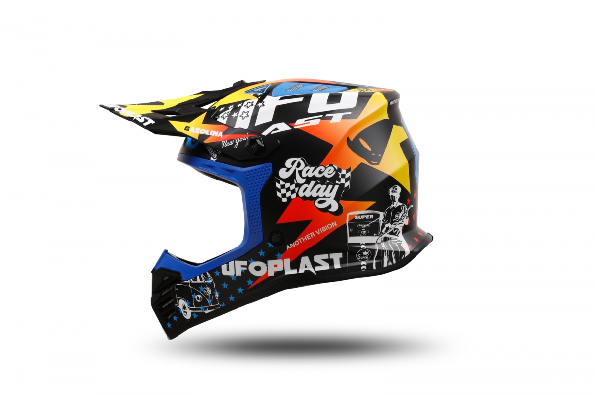 motocross Korey helmet for kids black, yellow and blue - Helmets - HE13600-CD - Ufo Plast