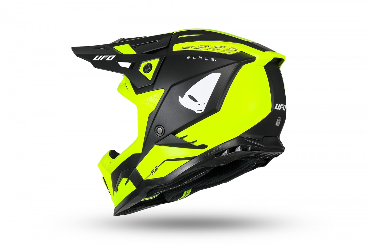 Motocross Echus helmet neon yellow and black - Helmets - HE13100-DK - Ufo Plast